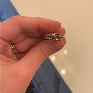 David Yurman X crossover ring with 14k gold